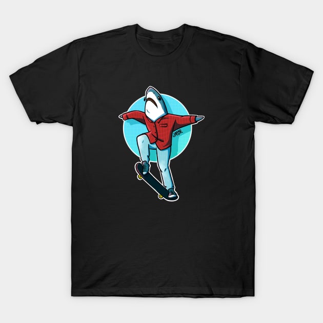 Skate Shark T-Shirt by jastinamor